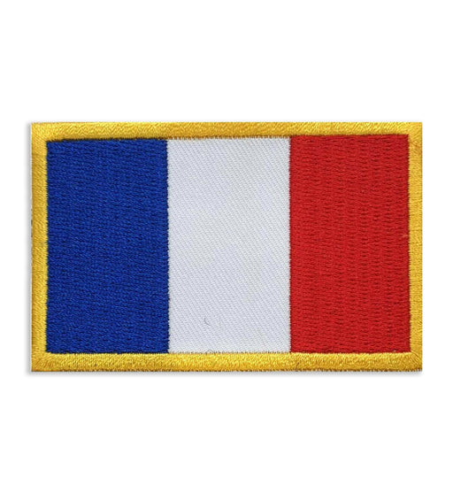 France Gold Bordered Flag Football 8cm Embroidered Patch