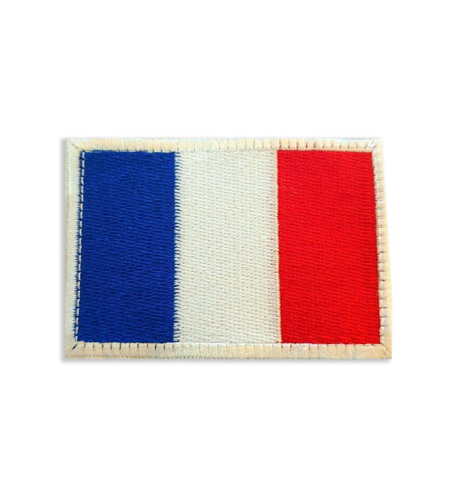 France White Bordered Flag Football 8cm Embroidered Patch