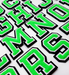 3D Varsity Style Green 7.5cm Chenille Iron-On Patch Letters