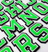 3D Varsity Style Green 5cm Chenille Iron-On Patch Letters