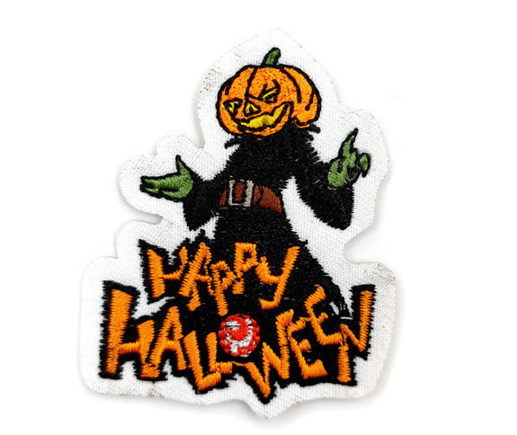 Halloween Pumpkins & Vampire Bat Iron-On Patches