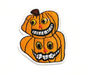 Halloween Pumpkins & Vampire Bat Iron-On Patches