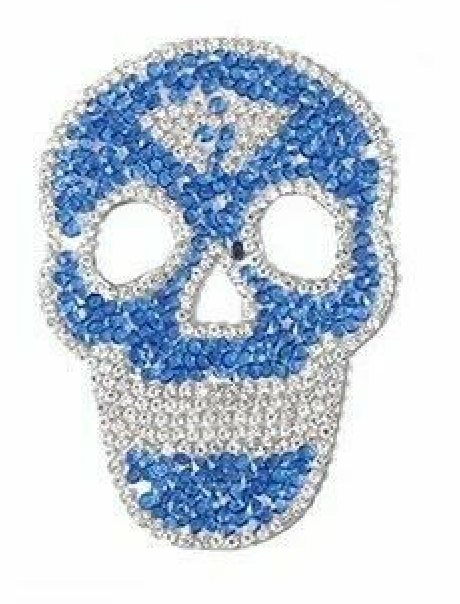 Rhinestone Sugar Skull Iron-On Patches