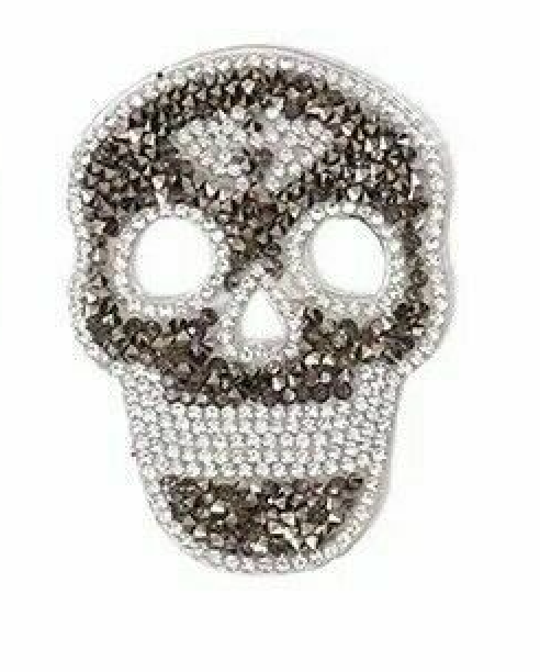 Rhinestone Sugar Skull Iron-On Patches