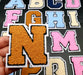 Varsity Brown 7.5cm Chenille Iron-On Patch Letter N