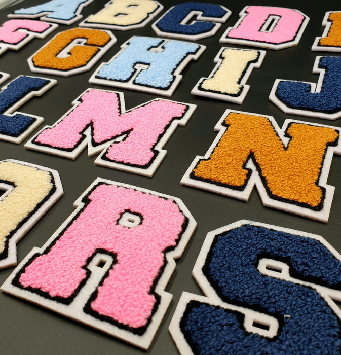 Varsity Cream 7.5cm Chenille Iron-On Patch Letters