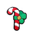 Christmas Candy Cane Chenille 7.4cm Iron-On Patch
