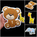 Bear, Giraffe & Elephant Large Chenille Kids Patches