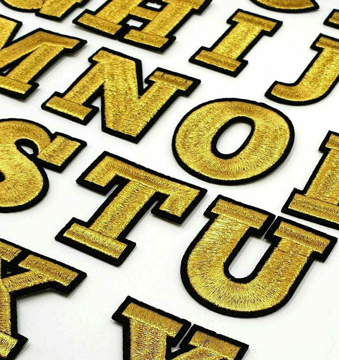 Gold Embroidered 5.5cm Iron On Patch Letters