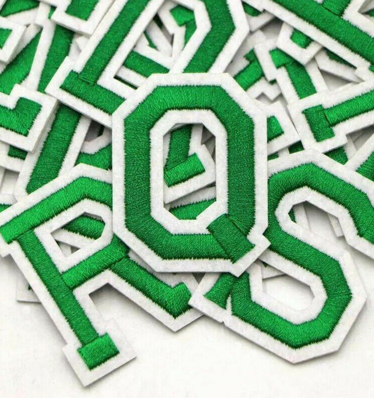 Iron Chenille Letter Patches, Clothes Patches Green Letters