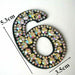 Iridescent Rhinestone Sparkle Black 5.5cm Iron-on Patch Number 6