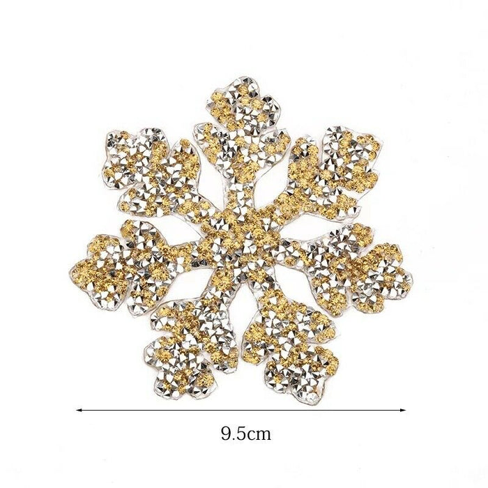 Snowflake Rhinestone 9.5cm Iron-On Patches