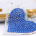 Pearl Rhinestone Hearts Blue 6cm Iron-On Patches