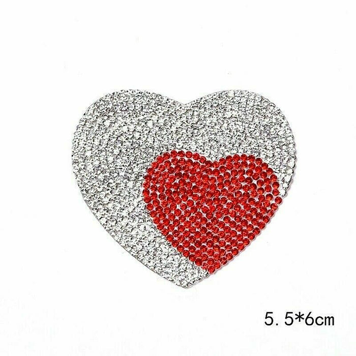 Star & Heart Rhinestone Iron-On Patches