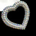 Pearl Silver & AB Rhinestone Heart 6.5cm Iron-On Patches