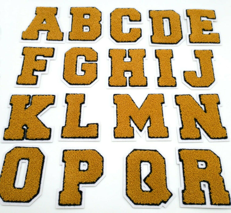 Varsity Brown 7.5cm Chenille Iron-On Patch Letters