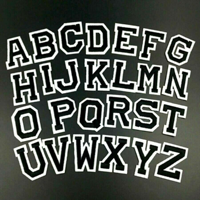 Black & White Varsity 5cm Iron-On Patch Letters