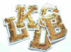 Gold Sequin 7.3cm Iron Patch Letters