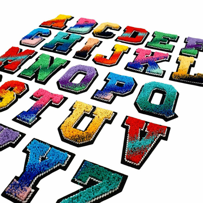 Brush Style Multicoloured 4.7cm Iron-On Patch Letters