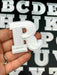 White 5.5cm Iron On Embroidered Patch Letter R