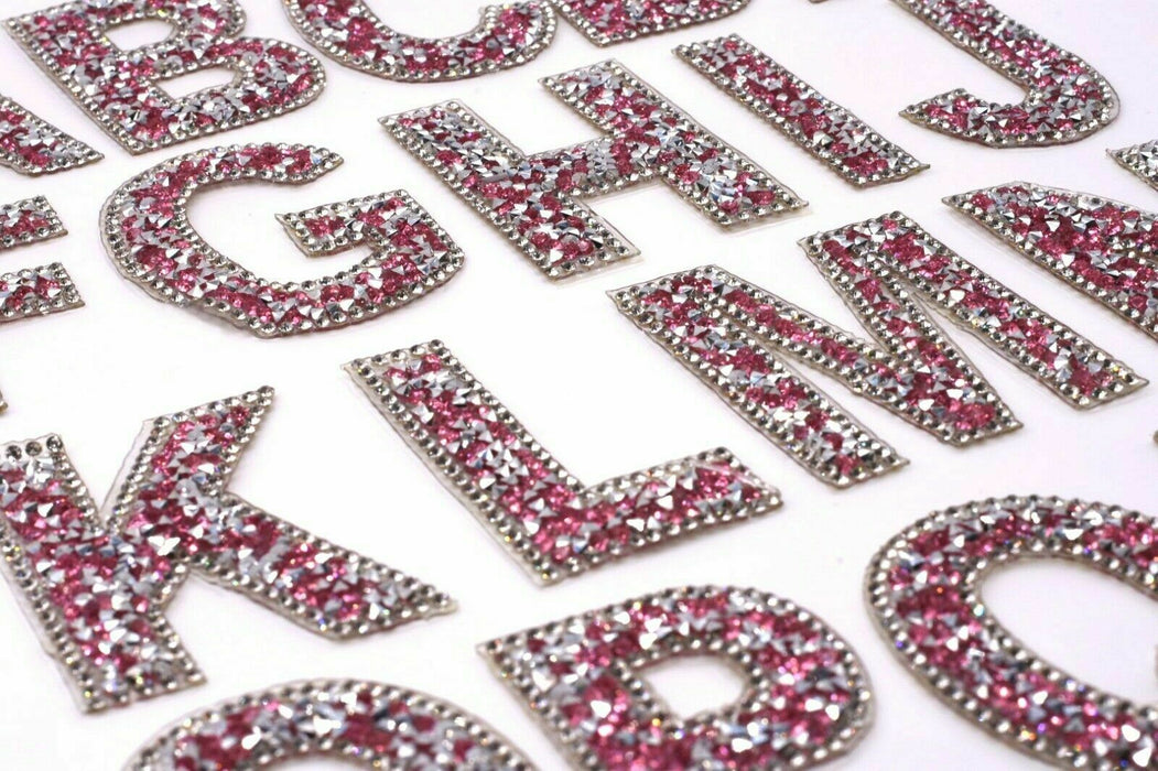 Iron on Pink Rhinestone Letters