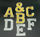 Gold Varsity Embroidered 9.8cm Iron-On Patch Letters & Numbers