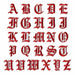 Old English Red Embroidered 5cm Iron-On Patch Letters