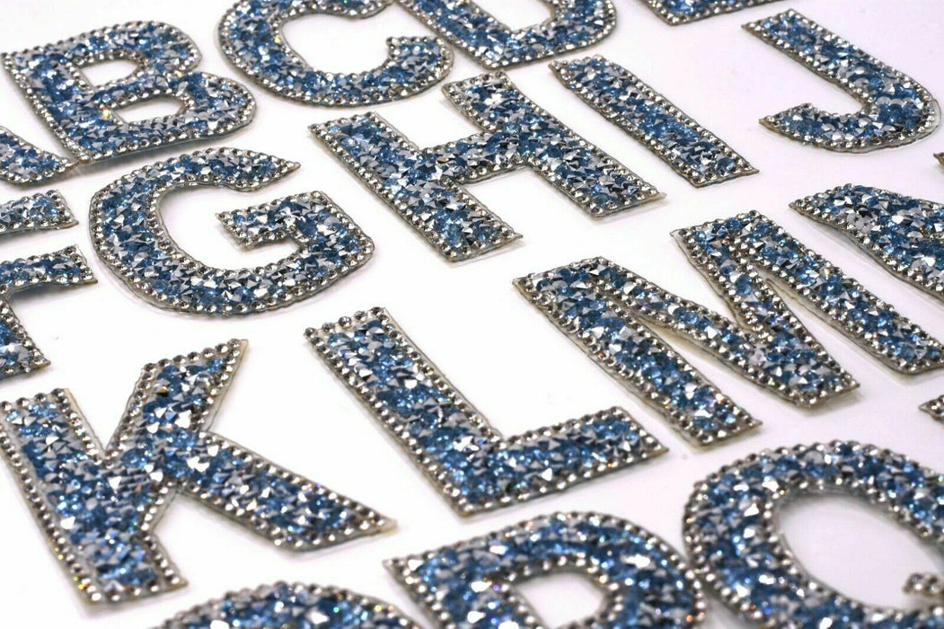 3 Rhinestone Iron on Letters Crystal Letter Patch 