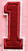 Red Embroidered 6cm Iron On Patch Number 1