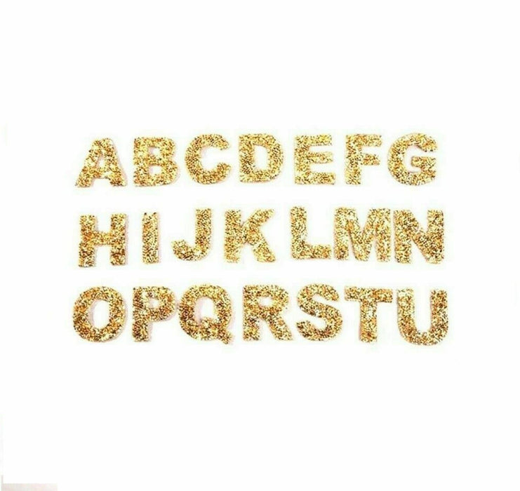 Gold Rhinestone 5.3cm Iron On Patch Letters