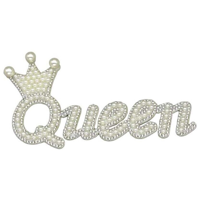 Pearl Queen Rhinestone Iron-On Patches