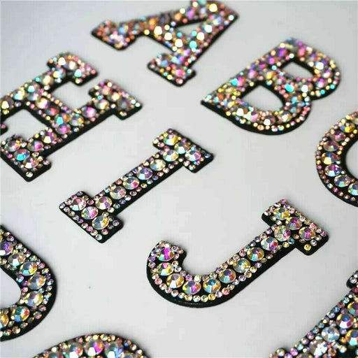 Patch Letters Black White 3D Embroidered 7.5cm Iron On Sew On Patches  Appliqué