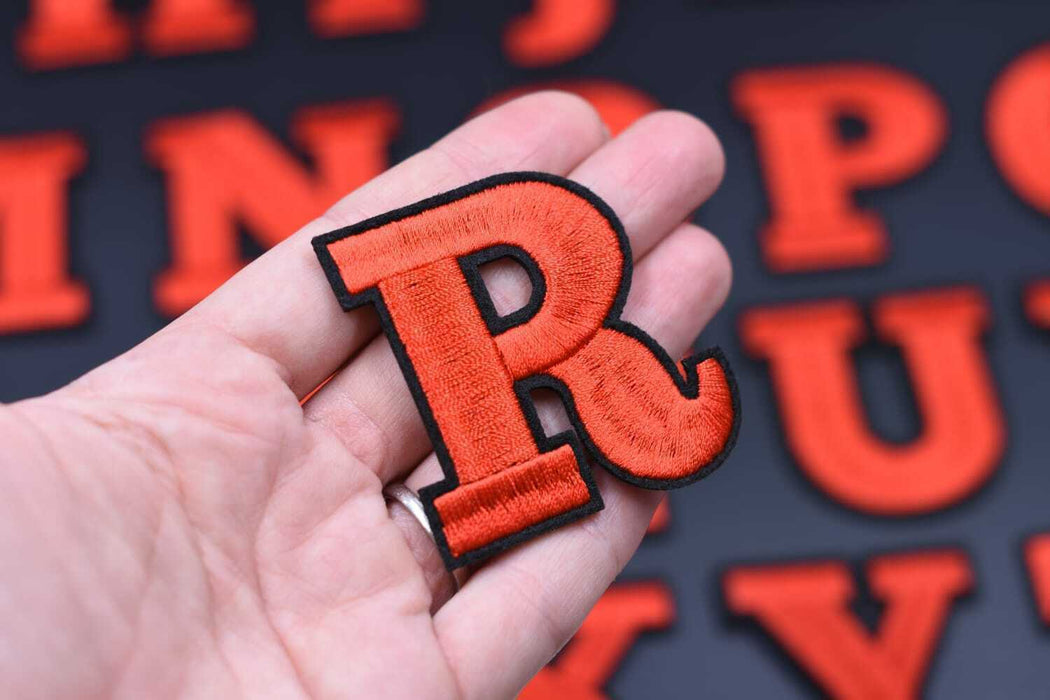 Red Embroidered 5.5cm Iron On Patch Letter R