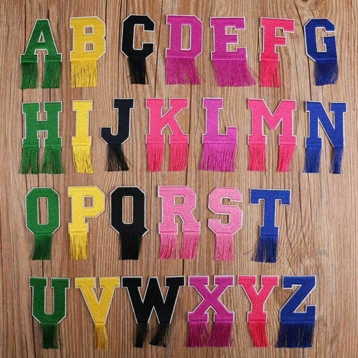 Multi Coloured Tassel Embroidered 5cm Iron-On Patch Letters