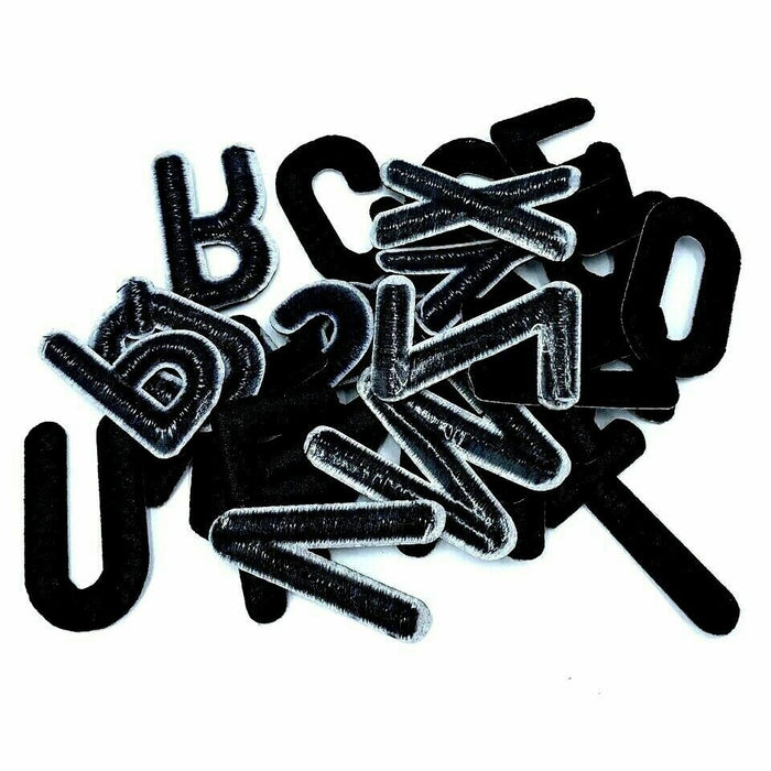 Black 5cm Embroidered Iron On Patch Letters