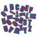 Blue Red 3.3cm Embroidered Iron On Patch Letters