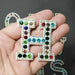 Carnival Multi-Coloured Rhinestone 5.5cm Iron-On Patch Letter H