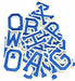 Blue 5cm Embroidered Iron On Patch Letters