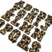 Animal Print Furry With Black Glitter Trim 8cm Iron-On Patch Letters