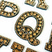 Bronze 5.5cm Rhinestone Iron On Patch Letter Q