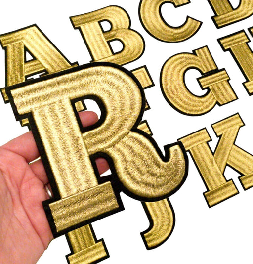 Metallic Gold 10.5cm Iron-On Patch Letters