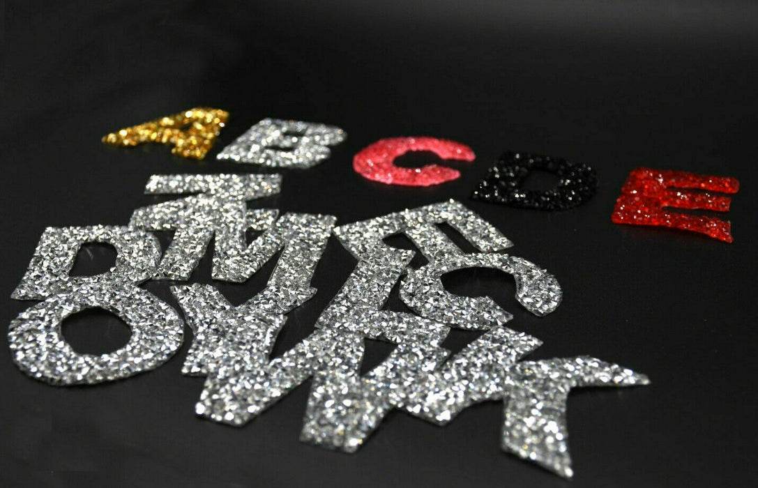 Multicolored Rhinestone 5.3cm Iron-On Patch Letters