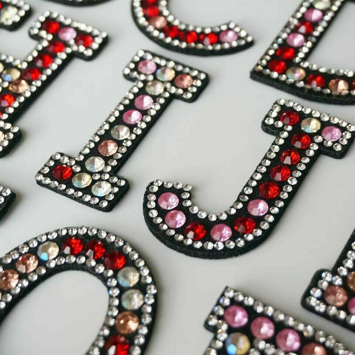 Red Sparkle Rhinestone 5.5cm Iron-On Patch Letters