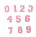 Pink Embroidered 5cm Iron-On Patch Numbers