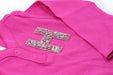 Large Pink Rhinestone 6.3cm Iron-On Patch Letter H