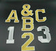 Silver Varsity Embroidered 9.8cm Iron-On Patch Letters & Numbers