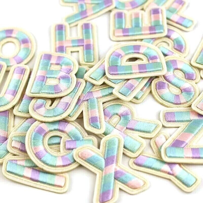 Multi Coloured Embroidered 5.5cm Iron On Patch Letters