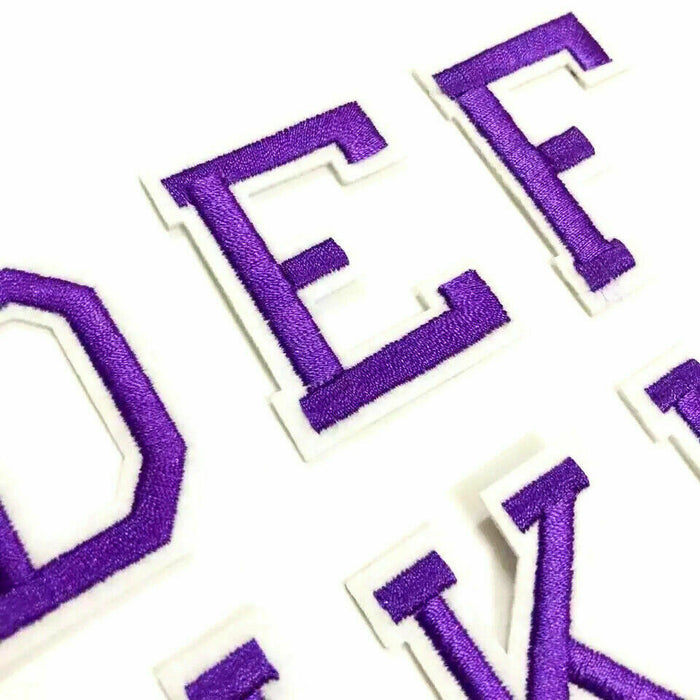 Purple Embroidered 5cm Iron-on Patch Letters