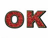 Red Sequin 5.5cm Iron-On Patch Letters