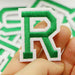 Dark Green Embroidered 5cm Iron On Patch Letter R